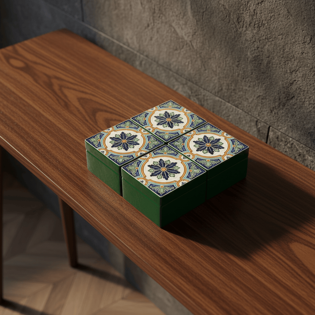 luisa-paix-o-azulejos-bo-te-secrets-c-ramique-verte-6x6cm image 3