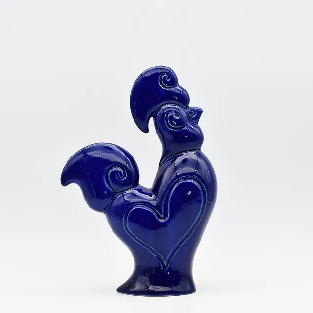 luisa-paix-o-coq-en-c-ramique-bleu-30cm-fait-main image 1