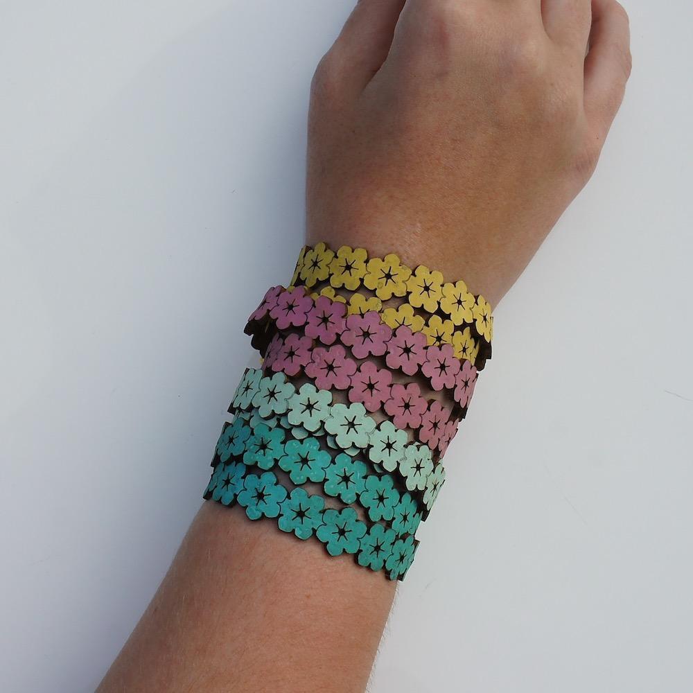 luisa-paix-o-bracelet-li-ge-double-flores-vert-d-eau-16-5-cm image 4