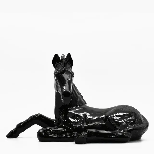luisa-paix-o-cheval-statuette-c-ramique-noire-38cm image 1