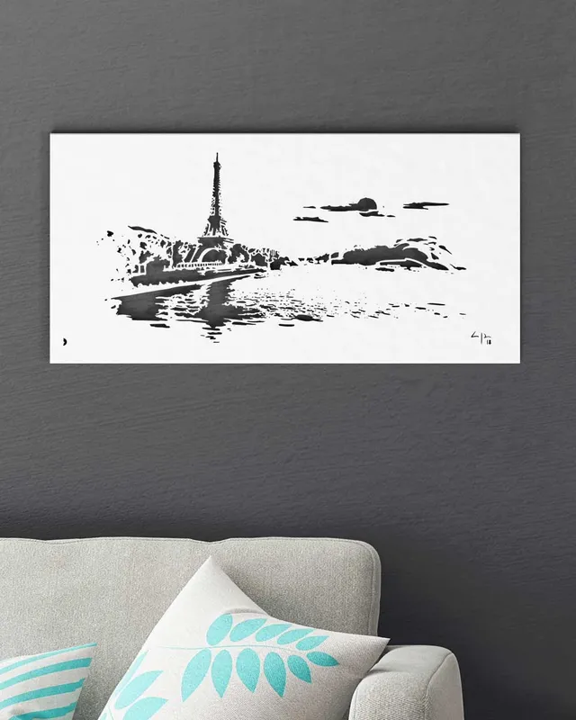 je-suis-art-tableaux-tour-eiffel-tableau-m-tal-paris-noir image 1