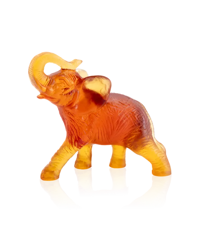 daum-univers-animalier-l-phant-sculpture-cristal-ambre image 1