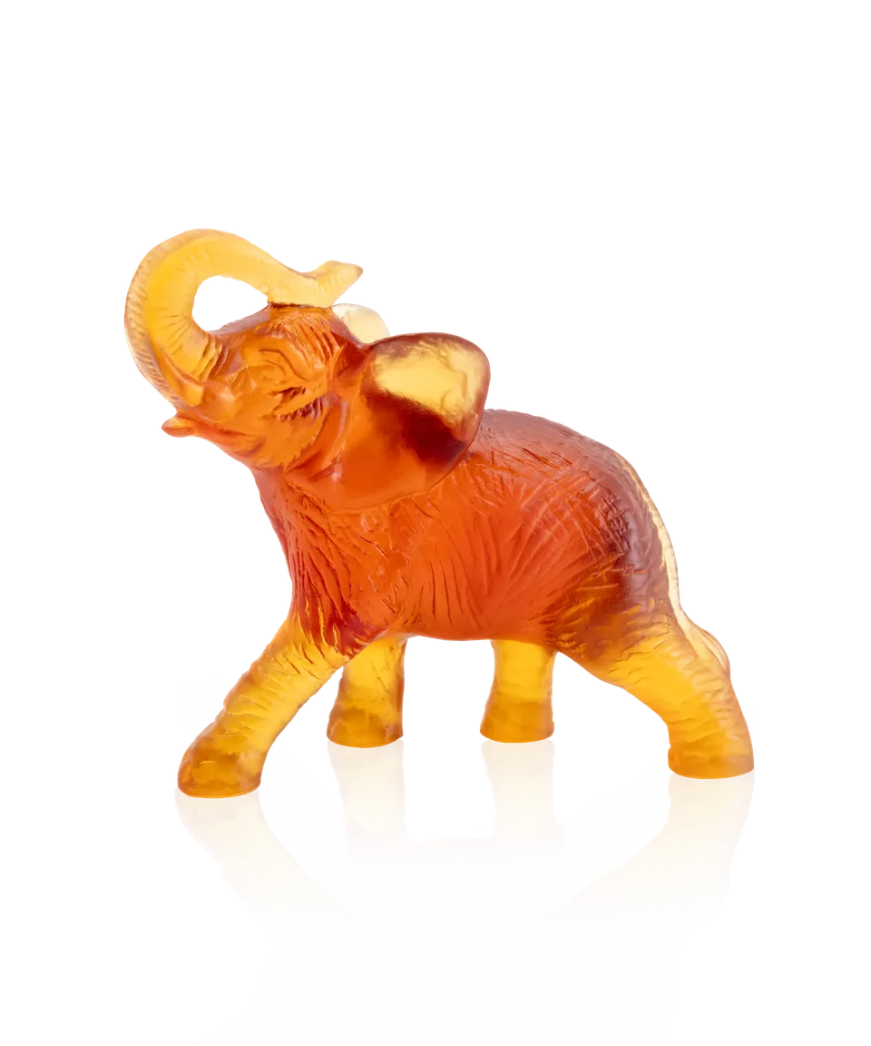 daum-univers-animalier-l-phant-sculpture-cristal-ambre image 1