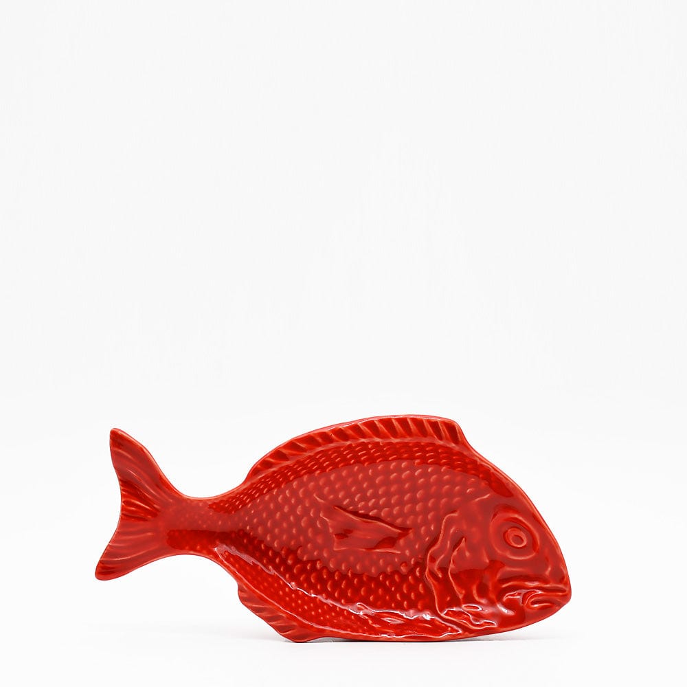 luisa-paix-o-plat-poisson-25cm-rouge-en-c-ramique-fait-main image 1
