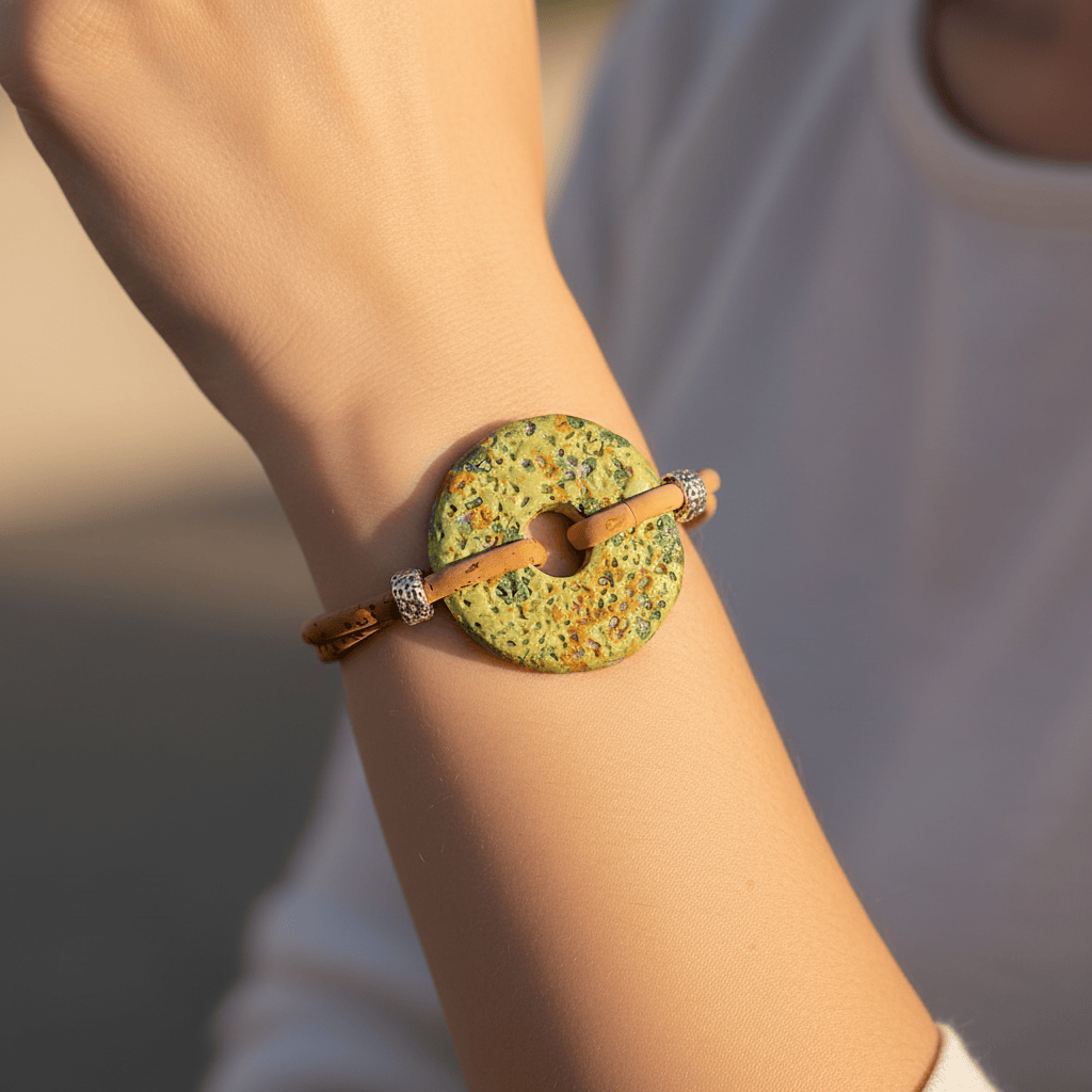 luisa-paix-o-bijoux-bracelet-li-ge-m-daillon-vert-21cm image 2