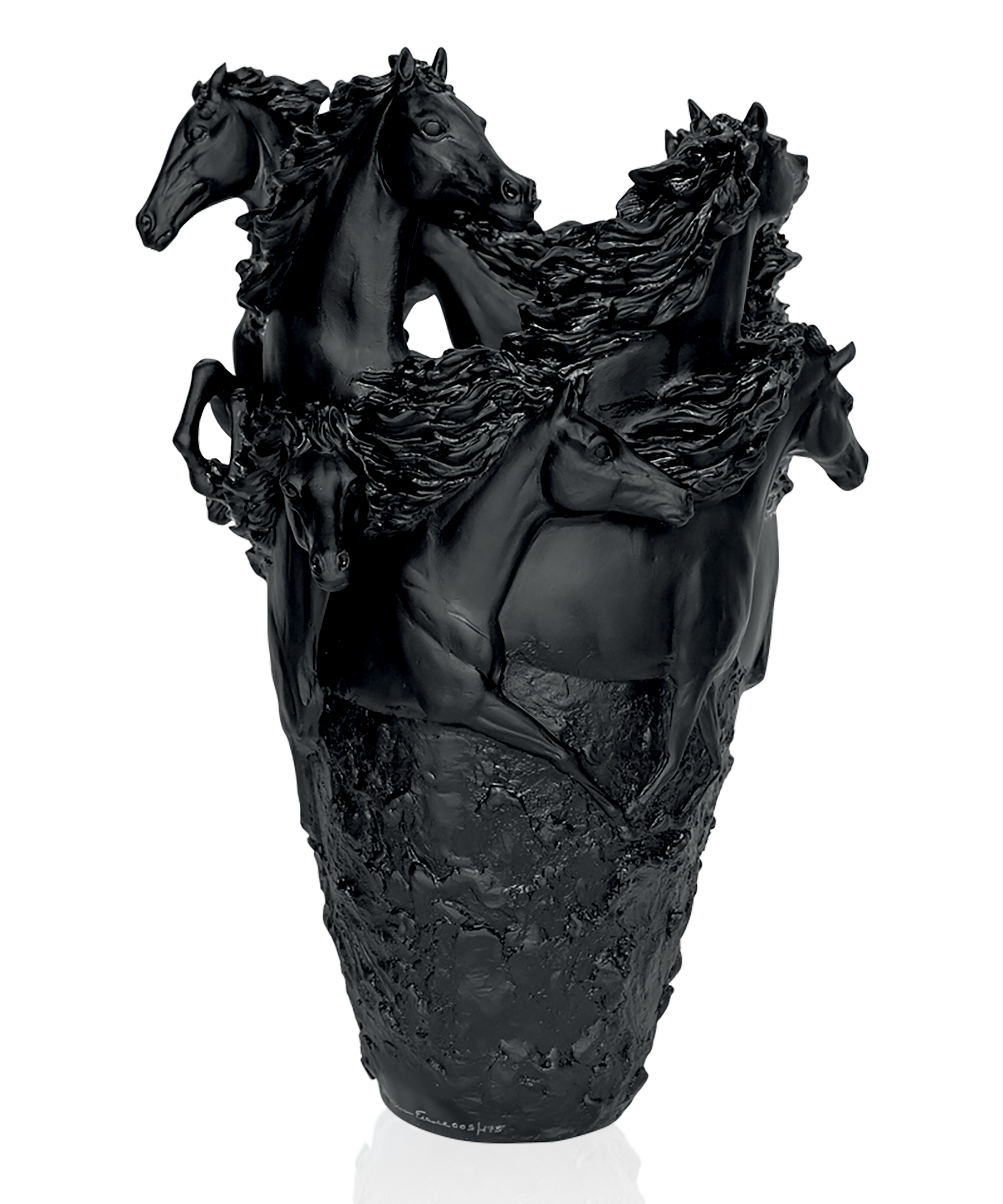 daum-cavalcade-vase-magnum-noir-p-te-de-verre-175-ex image 1