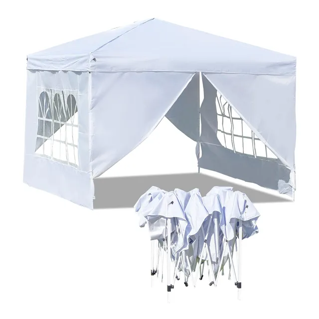 baroni-home-outdoor-tonnelle-de-jardin-blanche-3x3-m-pliable image 1