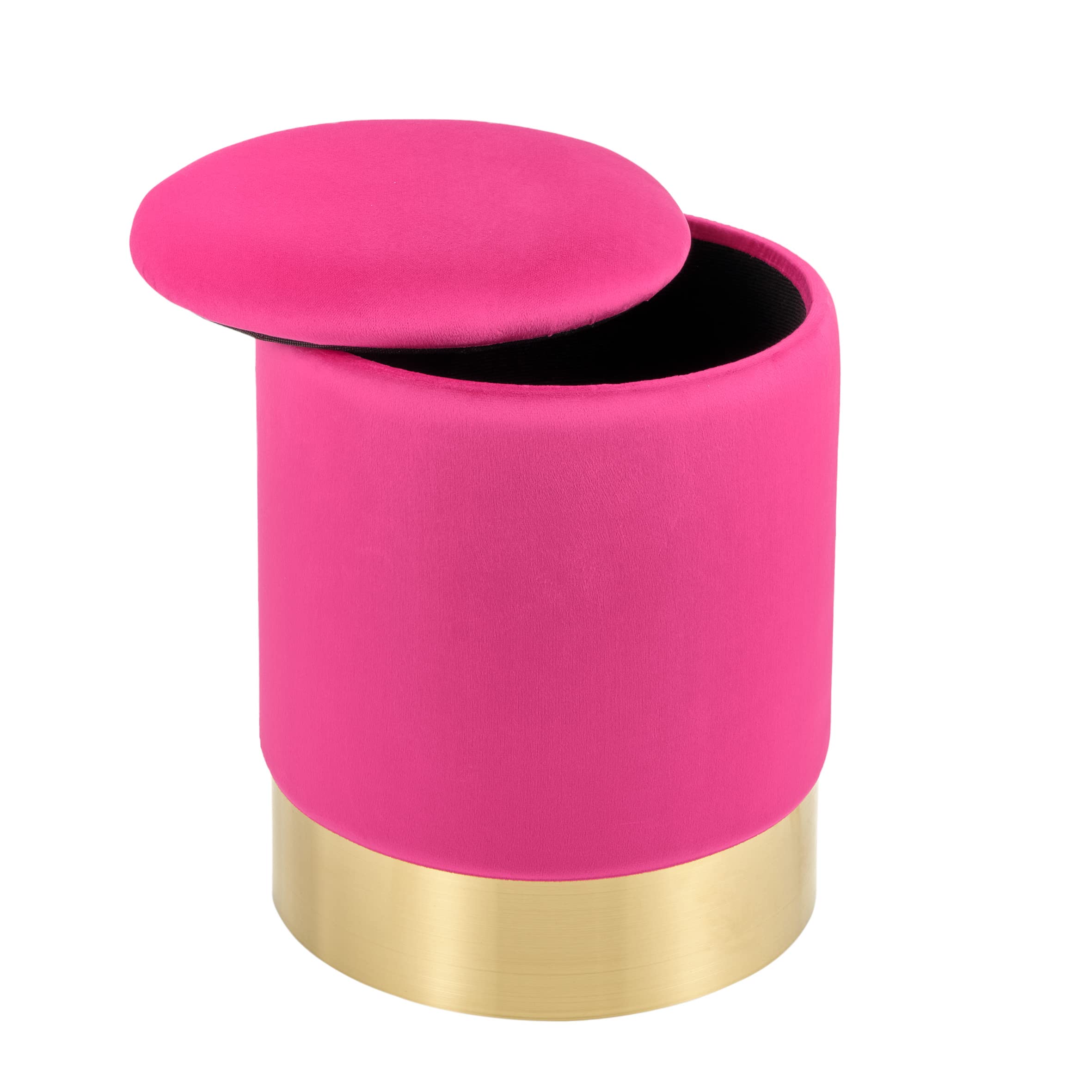 baroni-home-pouf-container-velours-fuchsia-31x31x39-cm image 2