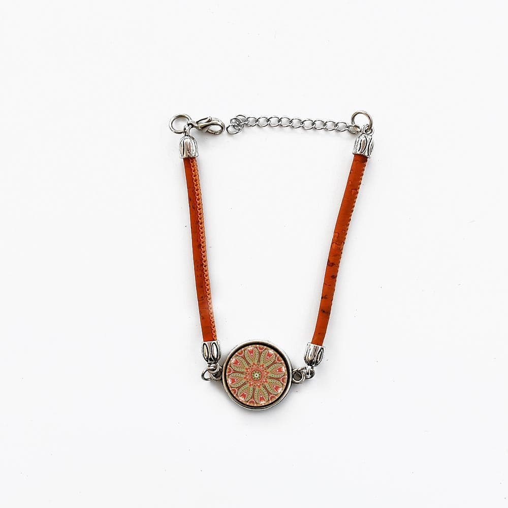 luisa-paix-o-bijoux-azulejo-bracelet-coton-orange-m-daillon-2-cm image 1