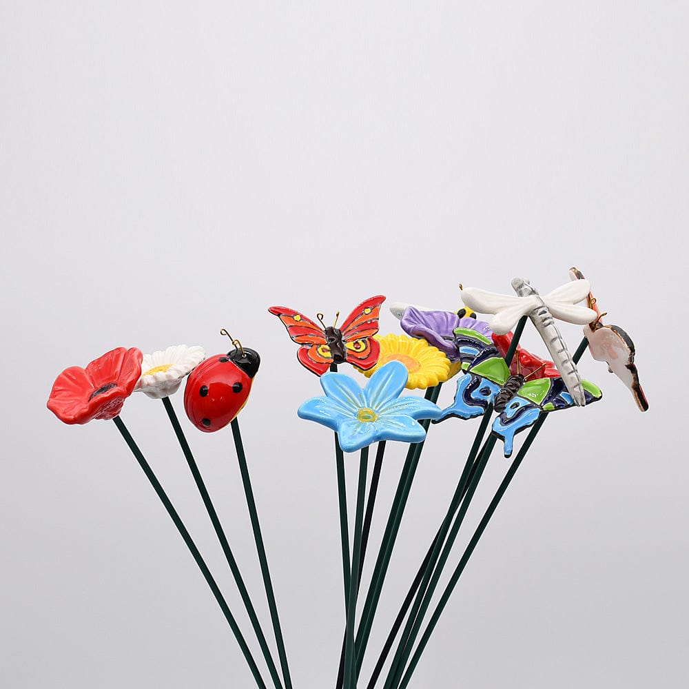 luisa-paix-o-fleur-c-ramique-bleue-tige-25-cm-jardin image 1