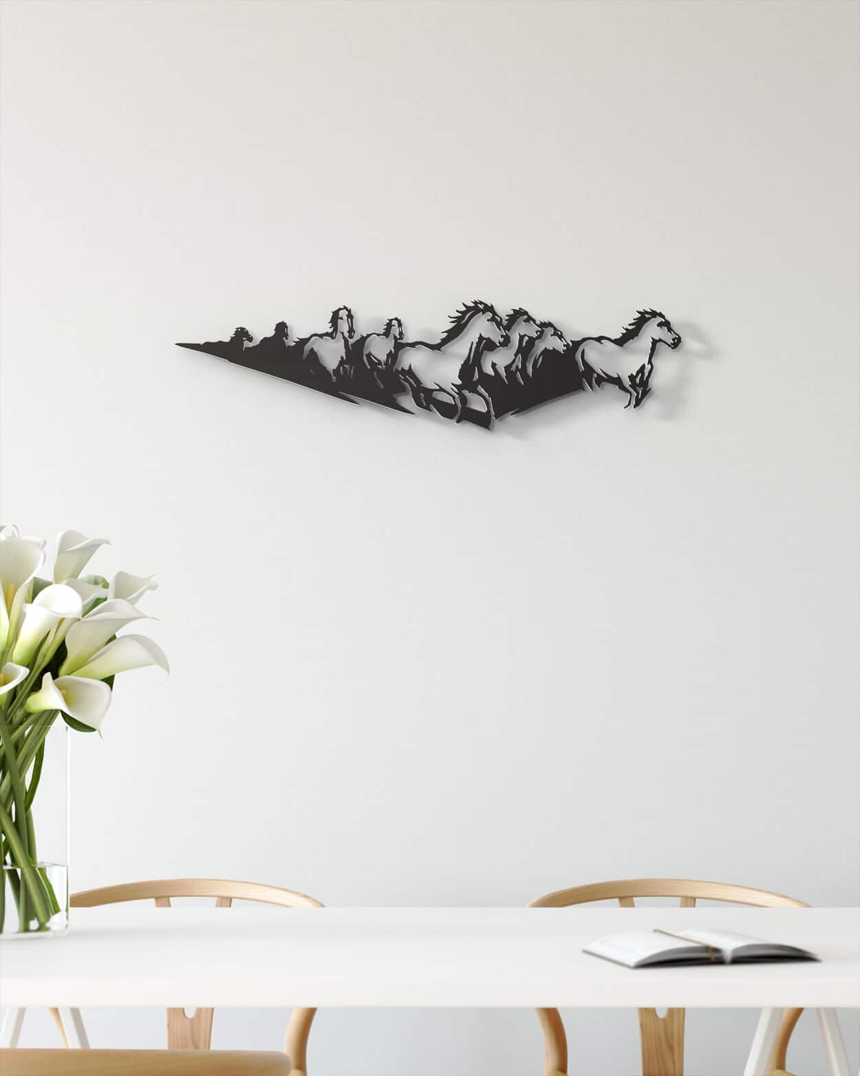 je-suis-art-animaux-chevaux-sculpture-tableau-m-tal-noir image 1