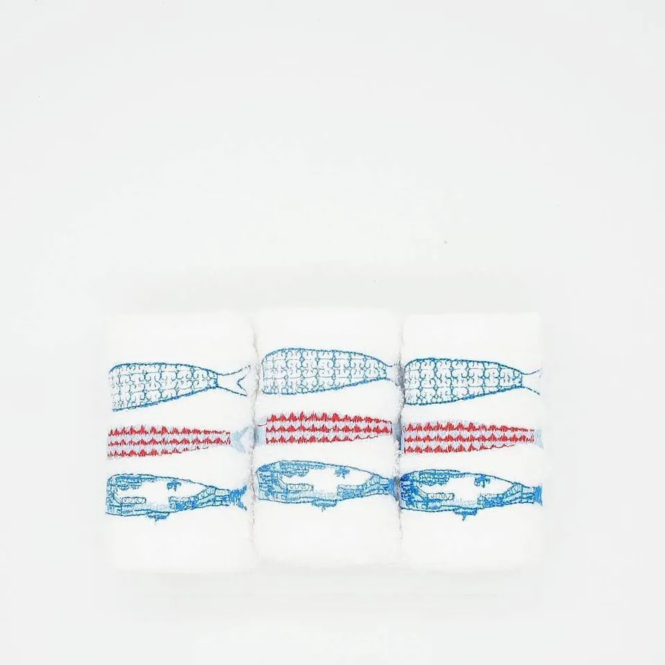 luisa-paix-o-sardine-lot-3-essuie-mains-brod-s-30x30cm image 1