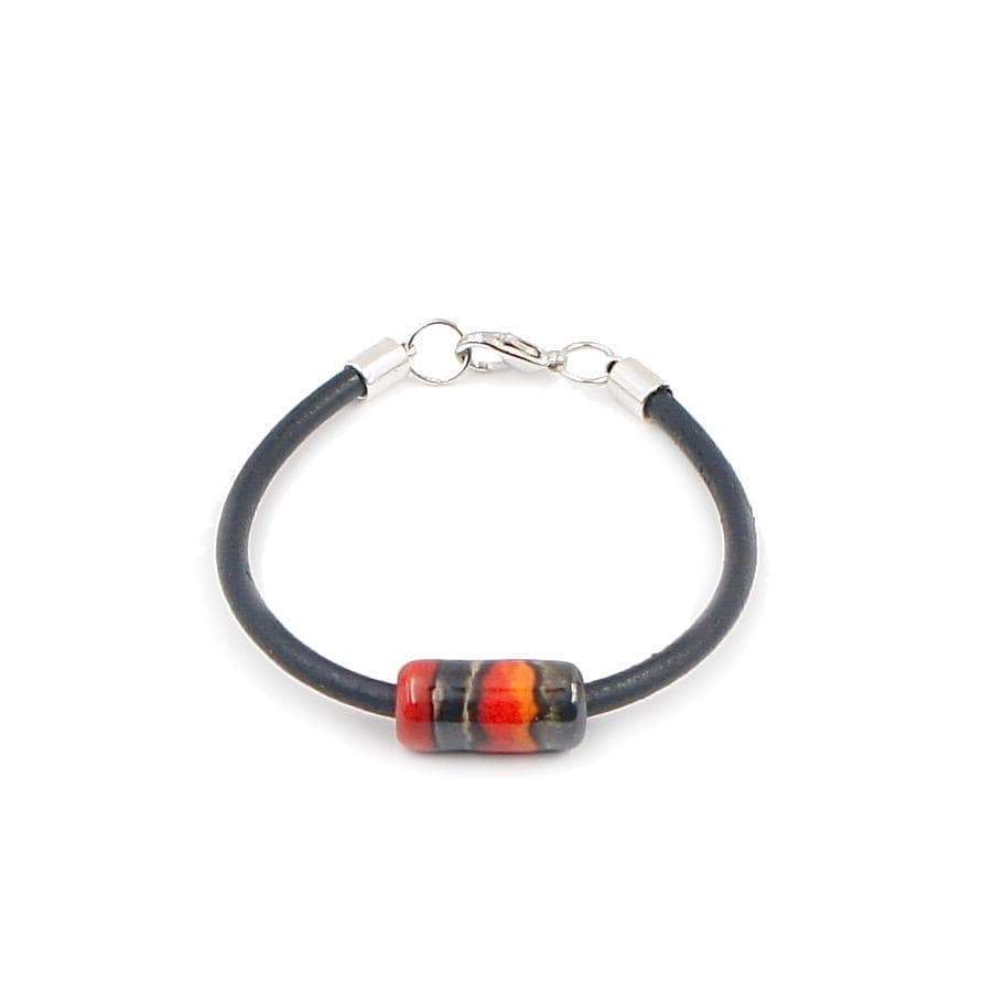 luisa-paix-o-bijoux-du-portugal-bracelet-c-ramique-cuir-noir-rouge image 2