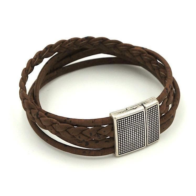 luisa-paix-o-bracelet-li-ge-marron-bracelet-v-g-tal-17-5cm image 1