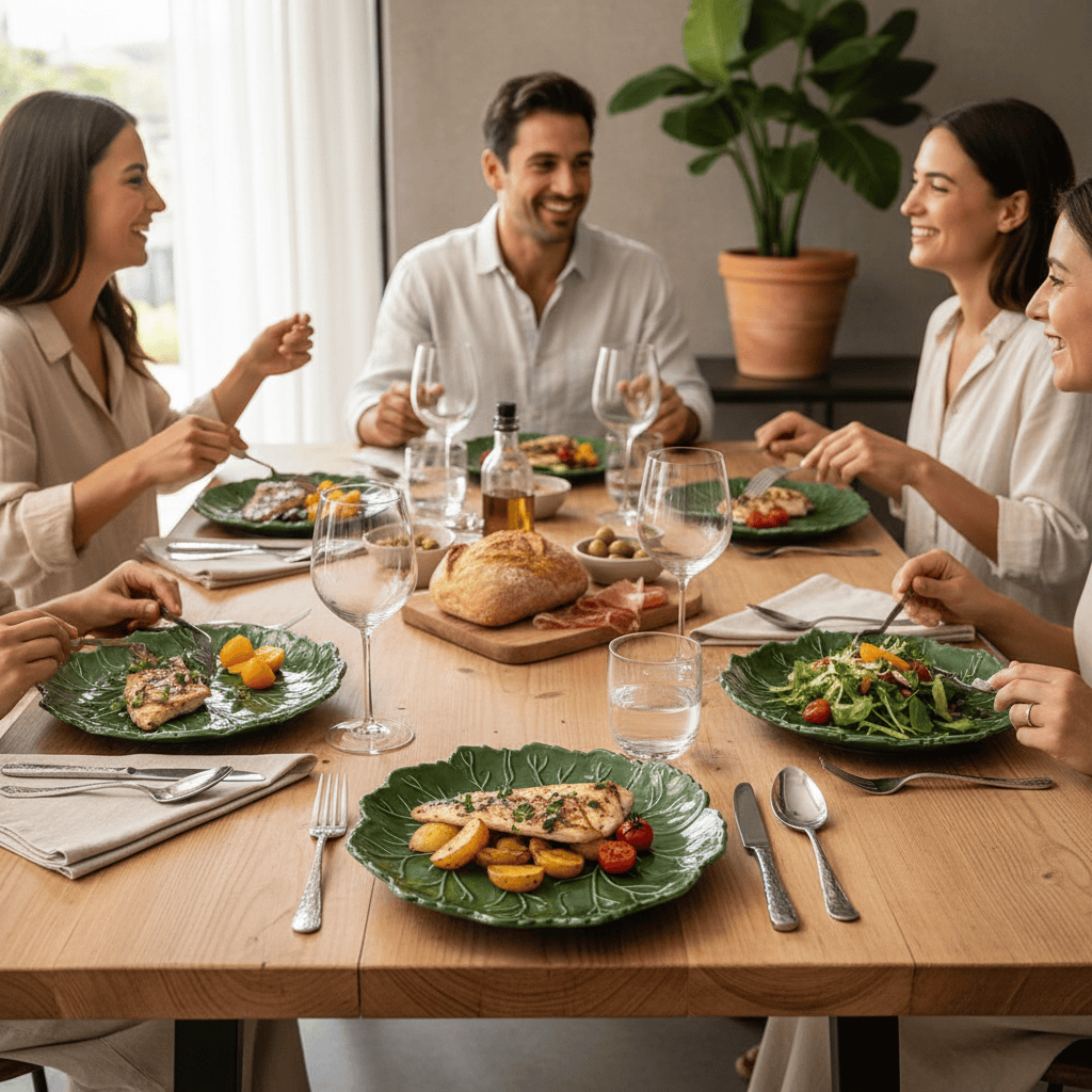 luisa-paix-o-vaisselle-folha-assiette-c-ramique-verte-27-cm image 2