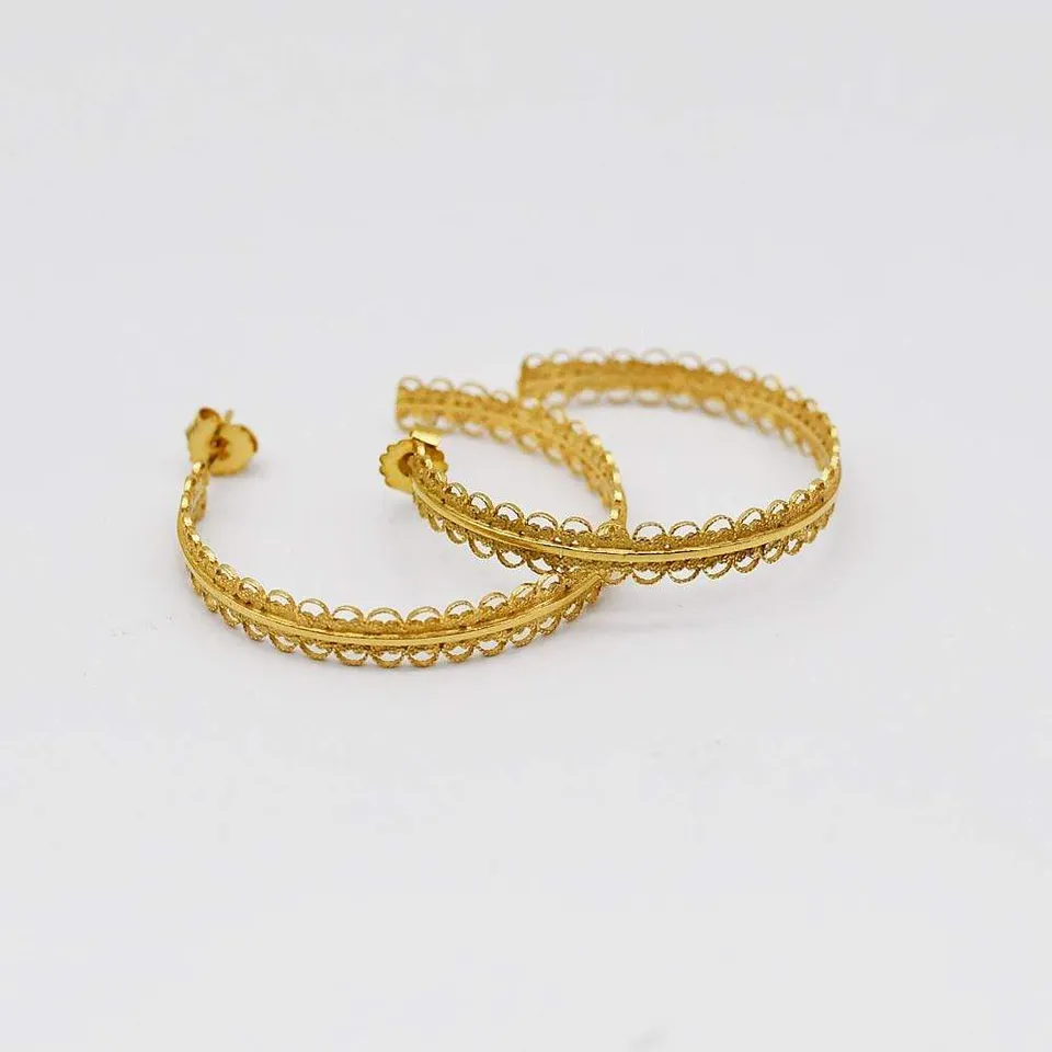 luisa-paix-o-cr-oles-boucles-argent-dor-filigrane-4-cm image 1