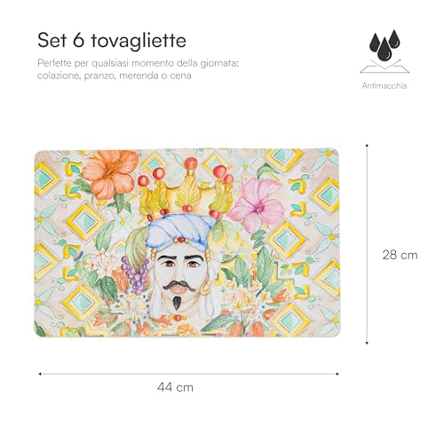 baroni-home-cucina-sets-de-table-pvc-roi-color-lot-6-48x28-cm image 8
