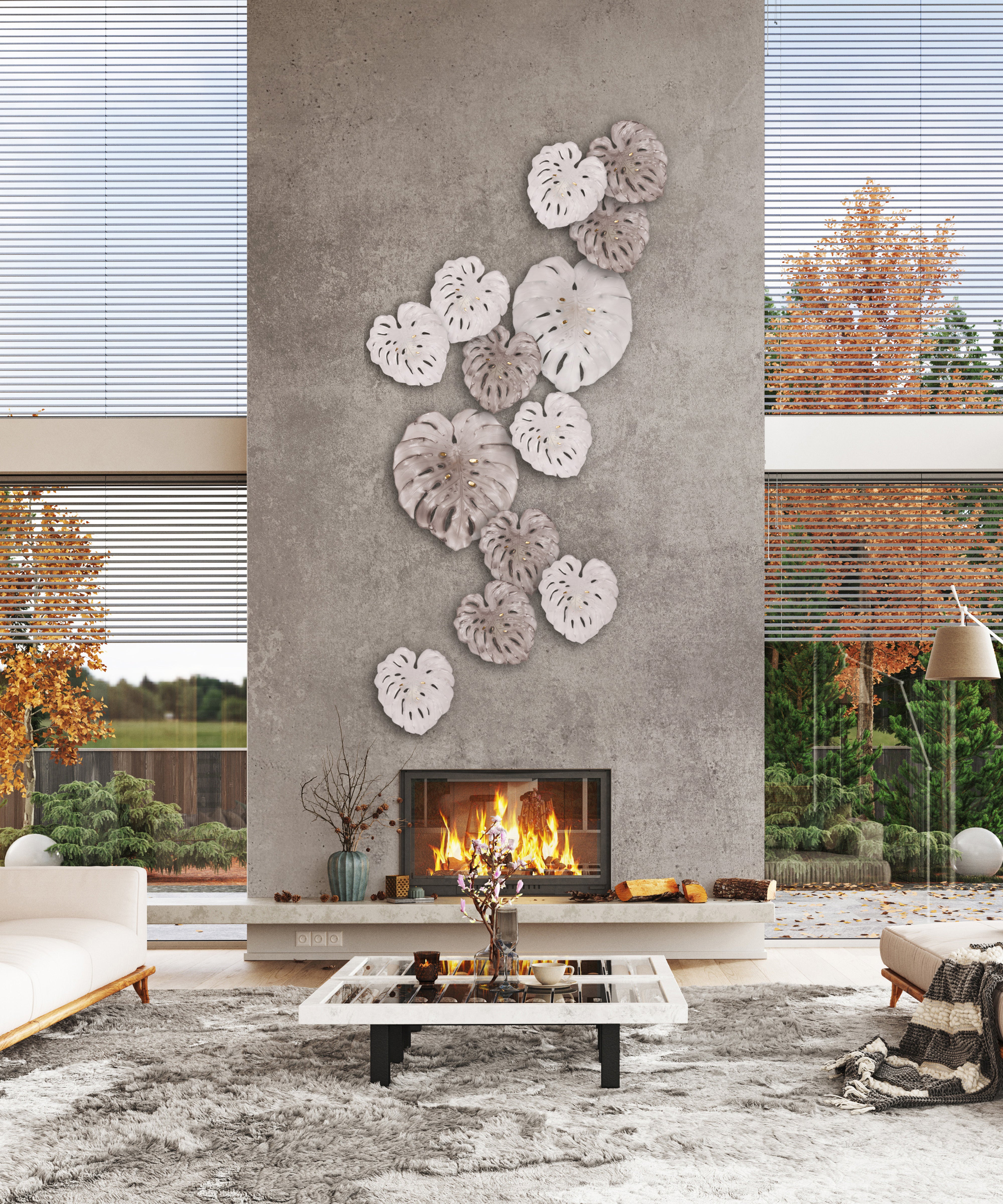 daum-monstera-feuille-murale-grand-mod-le-blanche-robba image 2