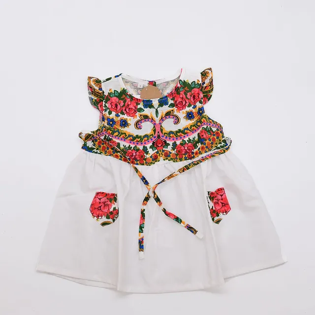 luisa-paix-o-viana-robe-enfant-coton-blanche-motifs image 1