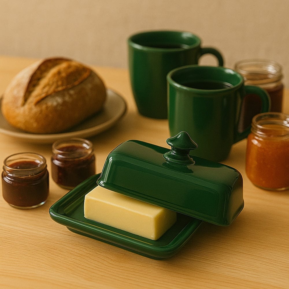 luisa-paix-o-vaisselle-portugaise-beurrier-c-ramique-vert-artisanal image 2