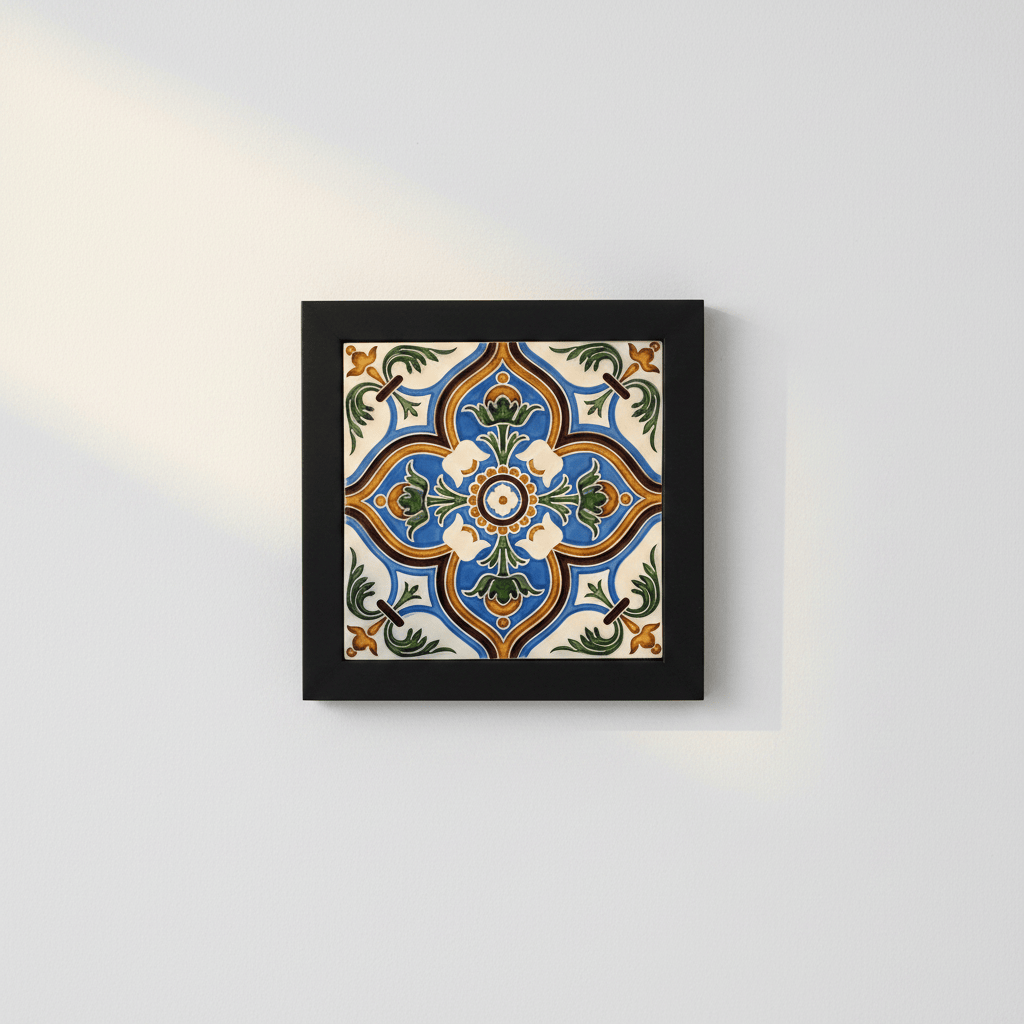 luisa-paix-o-azulejos-hispano-maure-14x14cm-carreau-relief-fait-main image 2