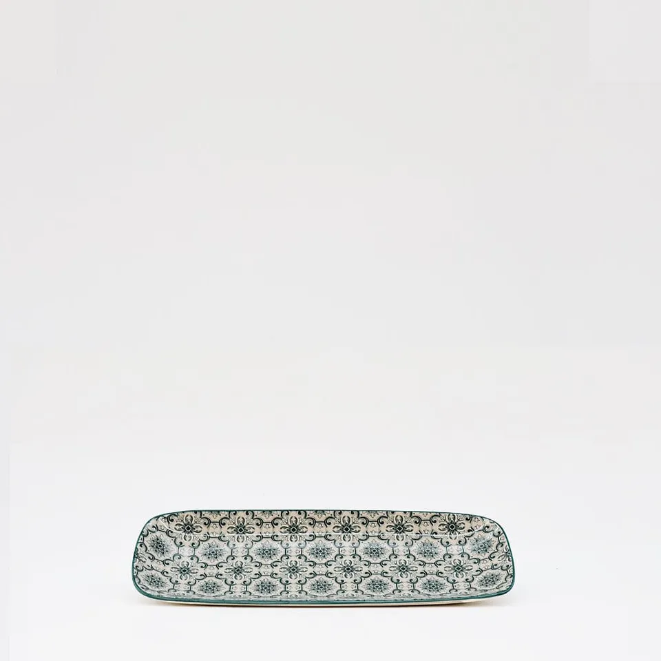 luisa-paix-o-padr-o-22-cm-plat-rectangulaire-c-ramique-vert image 1