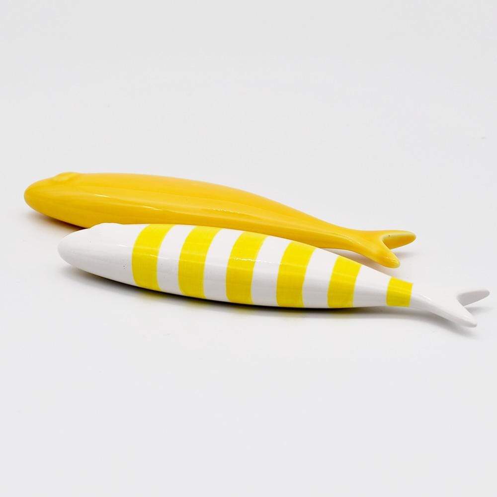 luisa-paix-o-lot-2-sardines-c-ramique-jaune-17-cm-murale image 1