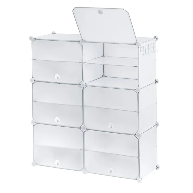 baroni-home-organizzazione-meuble-chaussures-blanc-12-compartiments image 1