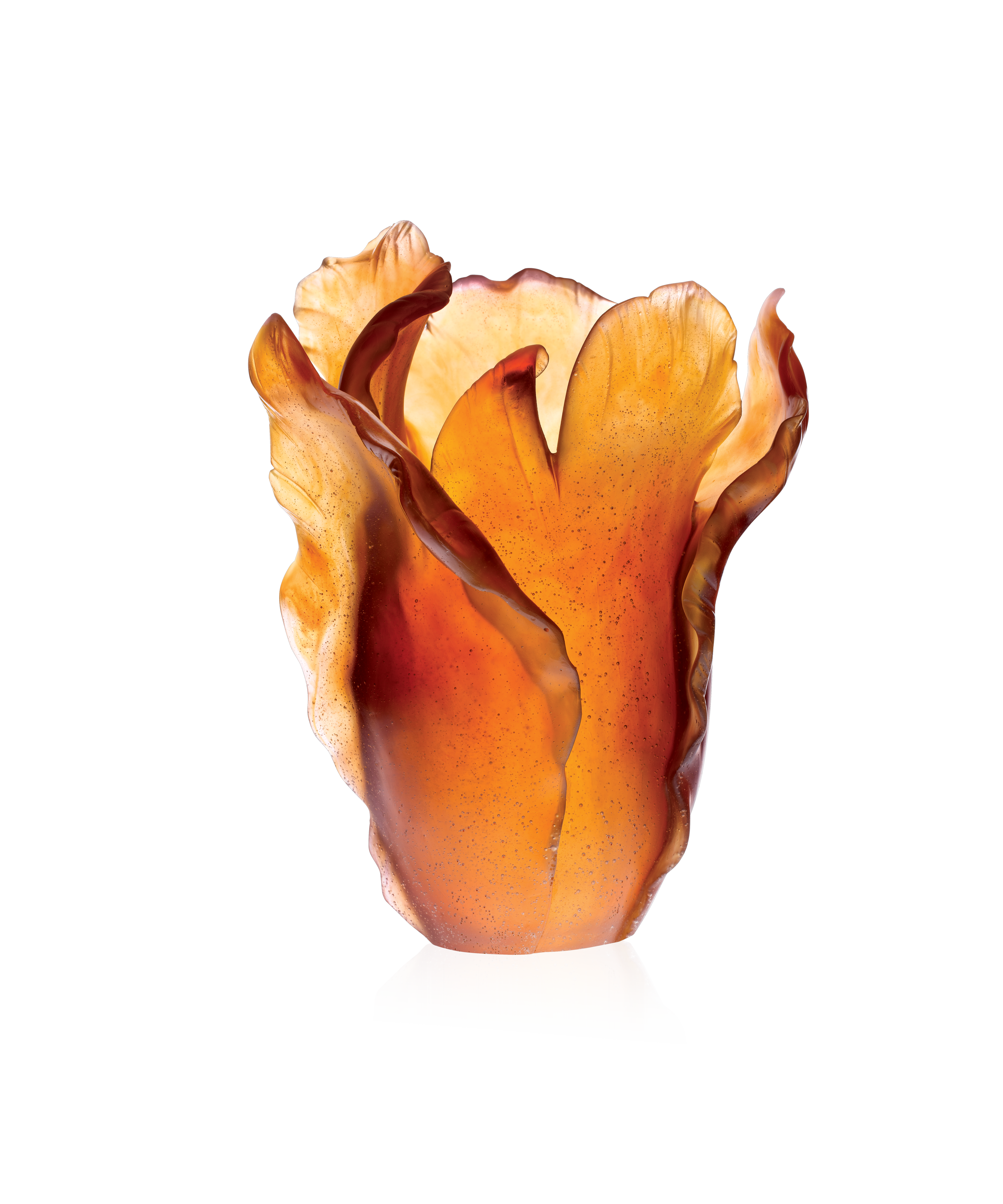 daum-univers-v-g-tal-tulipe-vase-cristal-ambre-grand-mod-le image 1