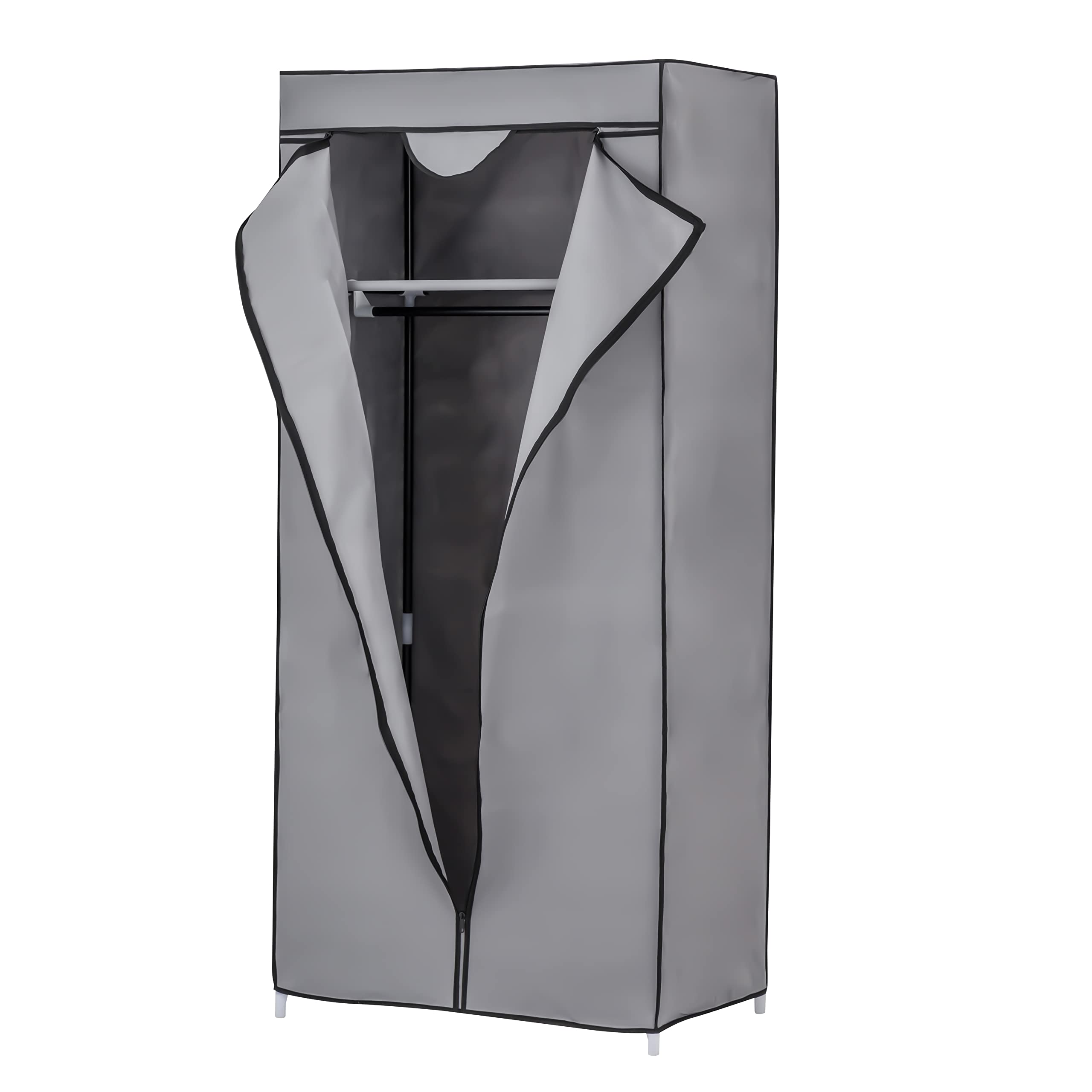 baroni-home-organizzazione-armoire-tissu-pliable-gris-1-tag-re-45x70x155-cm image 1