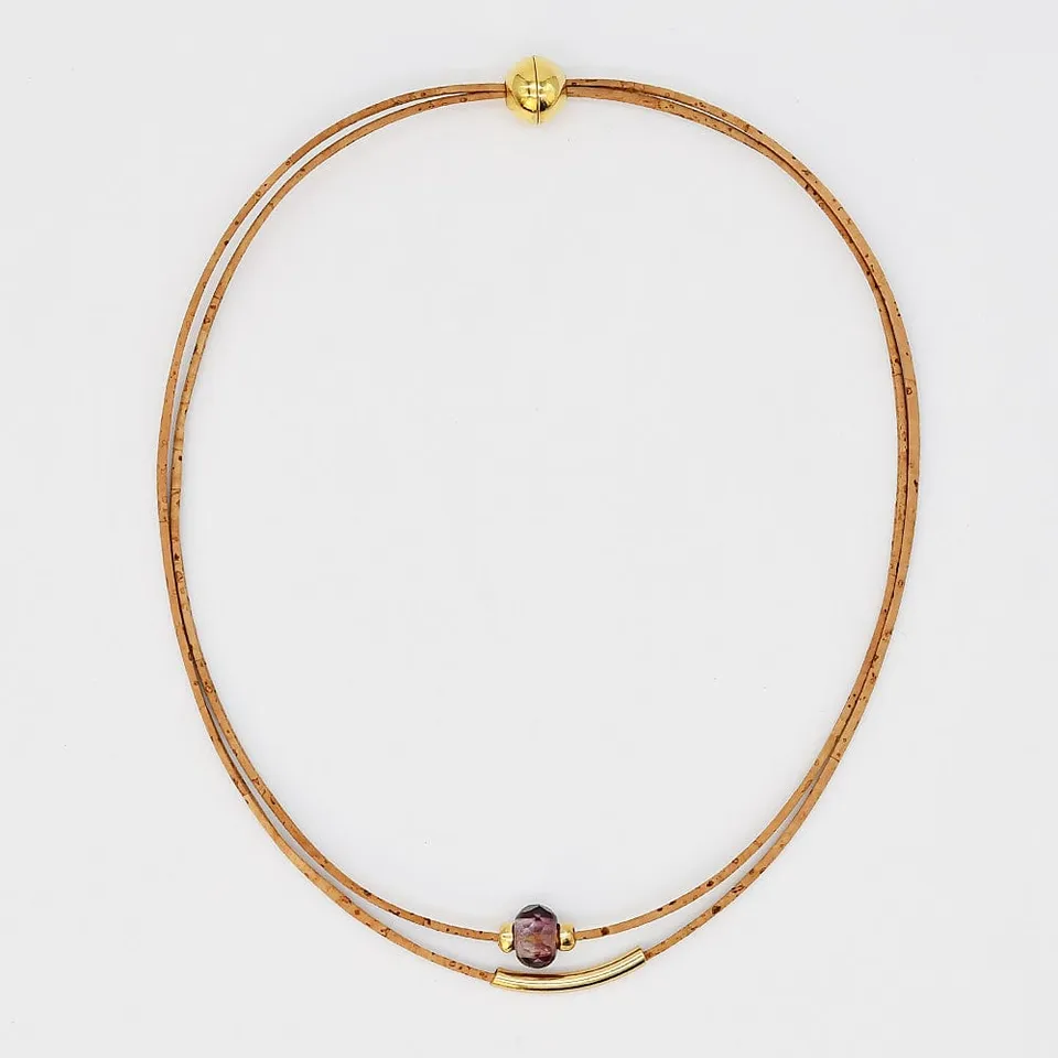 luisa-paix-o-collier-li-ge-perle-rose-52cm-fermoir-aimant image 1
