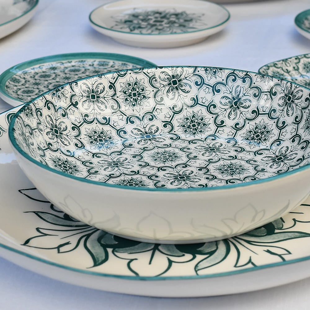 luisa-paix-o-padr-o-assiette-creuse-c-ramique-verte-19-cm image 2