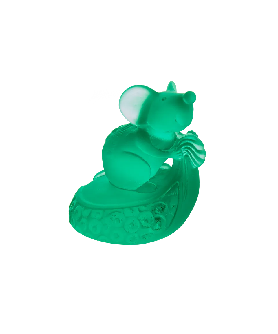 daum-univers-animalier-rat-horoscope-chinois-sculpture-vert image 1