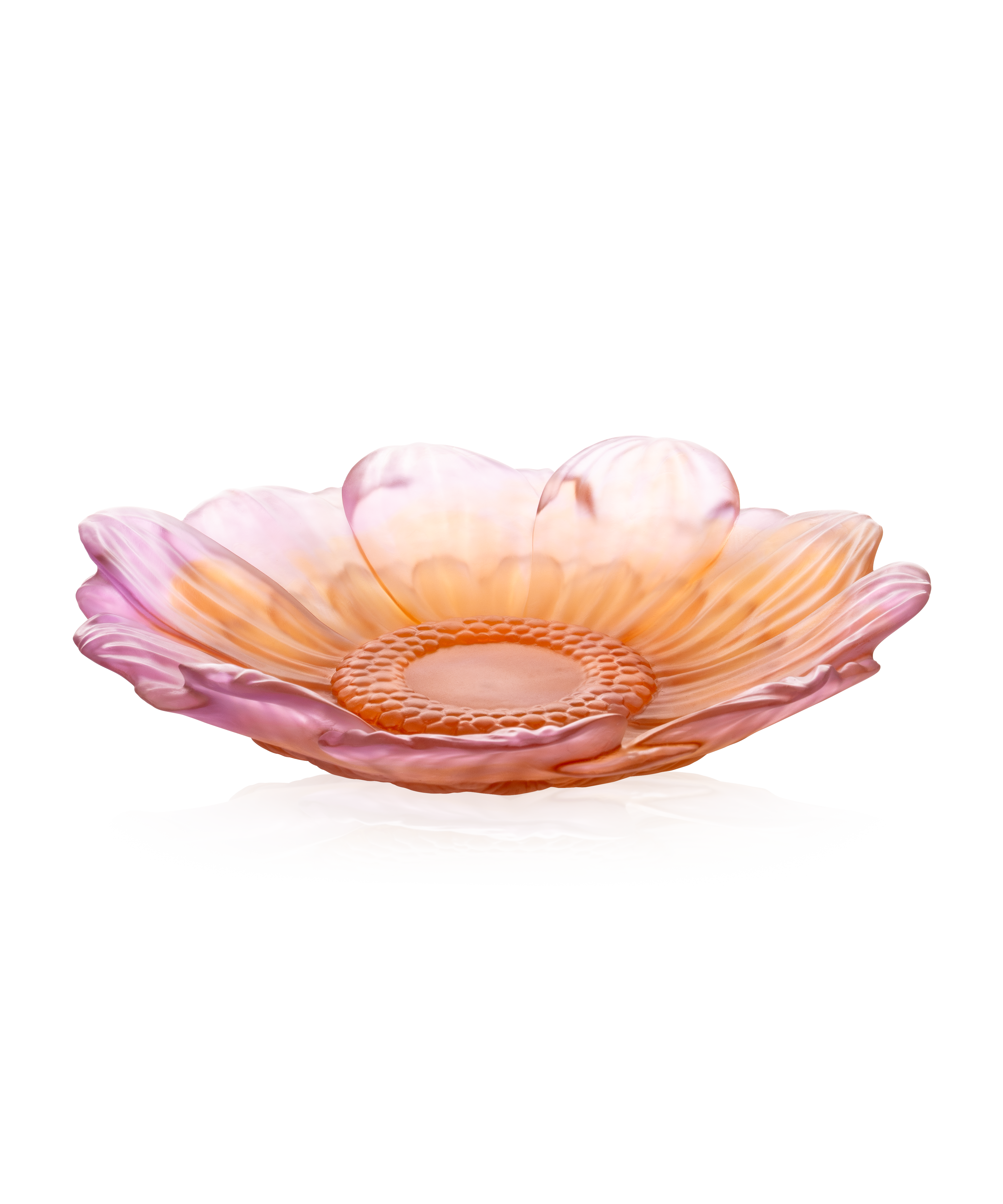 daum-or-d-abeille-fleur-de-pr-sentation-coupelle-ambre-rose image 1