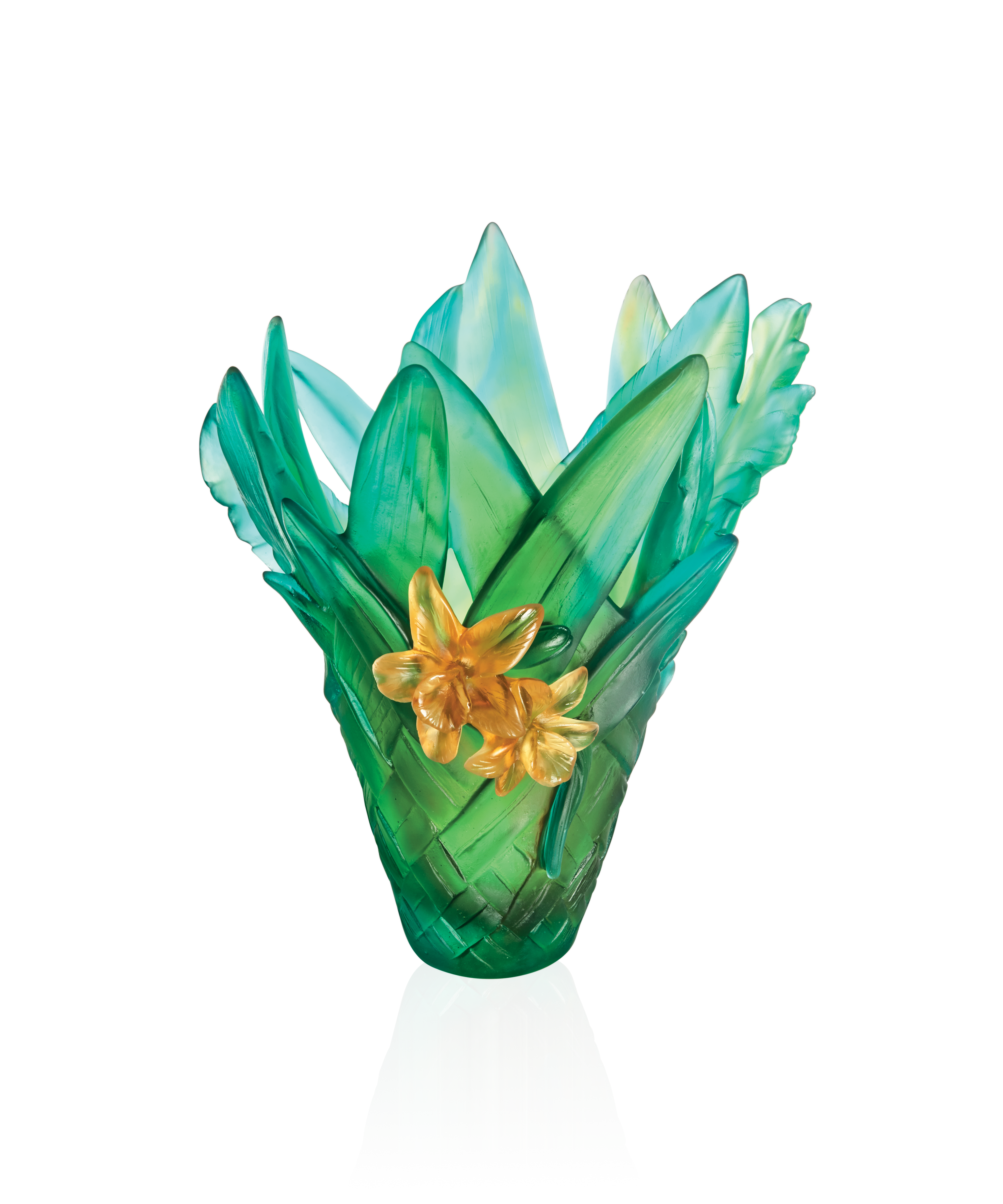 daum-univers-v-g-tal-tressage-vase-grand-mod-le-jaune-vert image 1