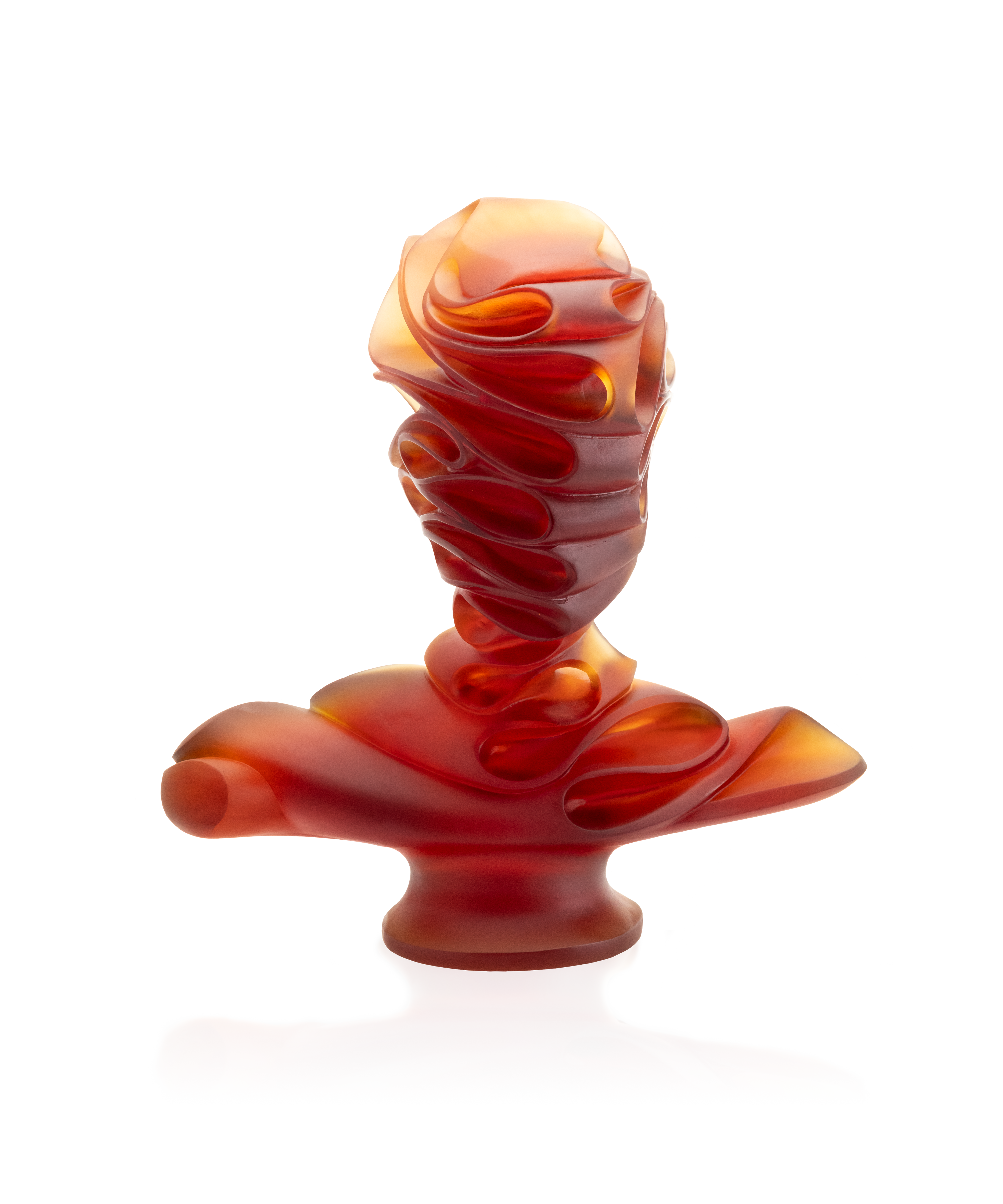 daum-masque-de-verre-ambre-sculpture-jean-faucheur-75ex image 1