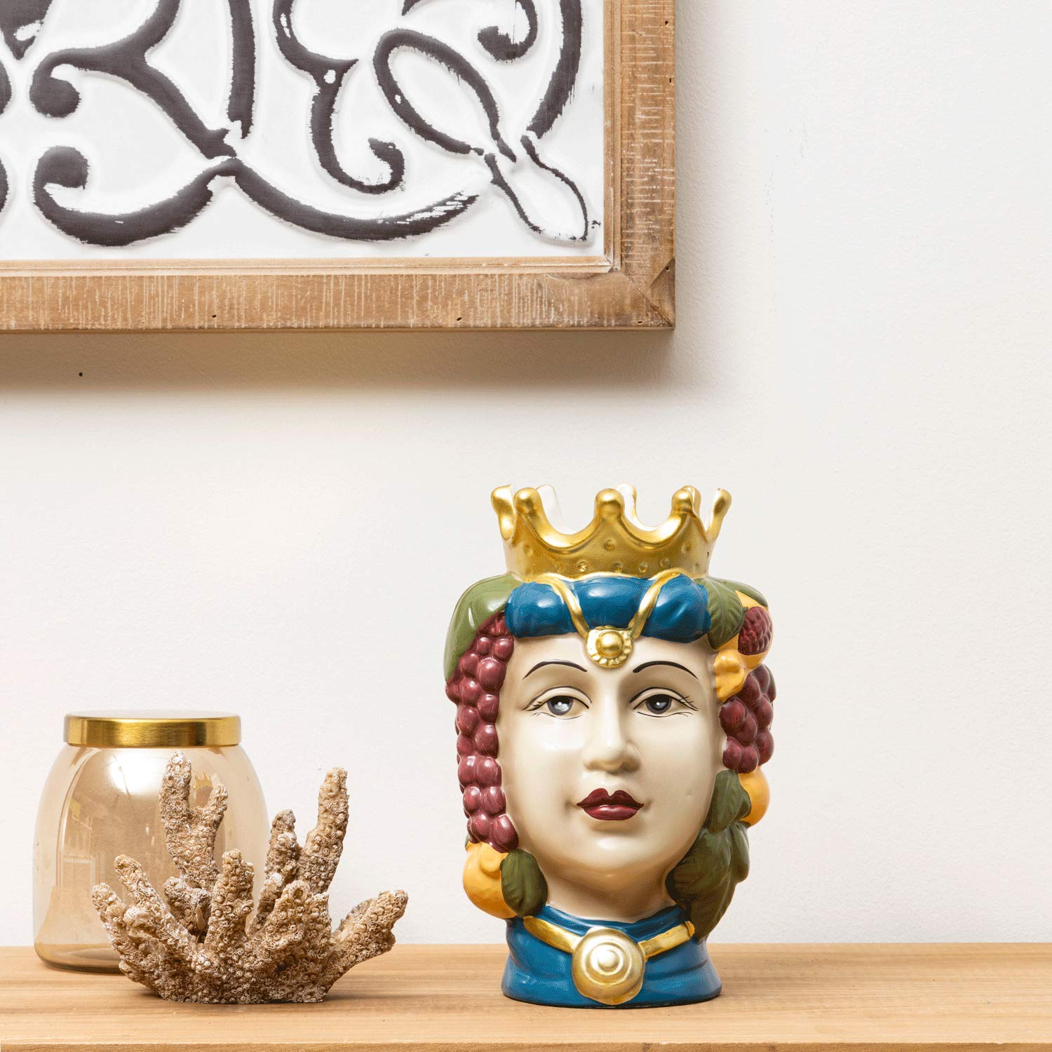 baroni-home-teste-di-moro-vase-t-te-reine-porcelaine-22cm image 3