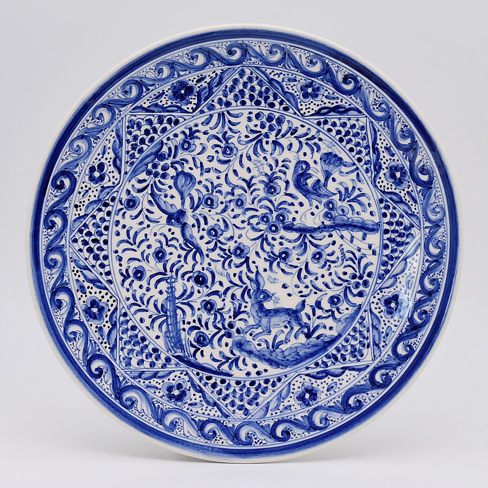 luisa-paix-o-coimbra-assiette-c-ramique-bleue-29cm-pi-ce-unique image 1