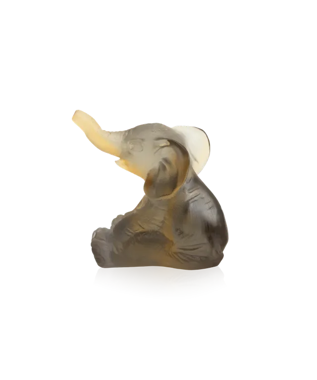 daum-mini-l-phant-statuette-ambre-gris-p-te-de-verre image 1