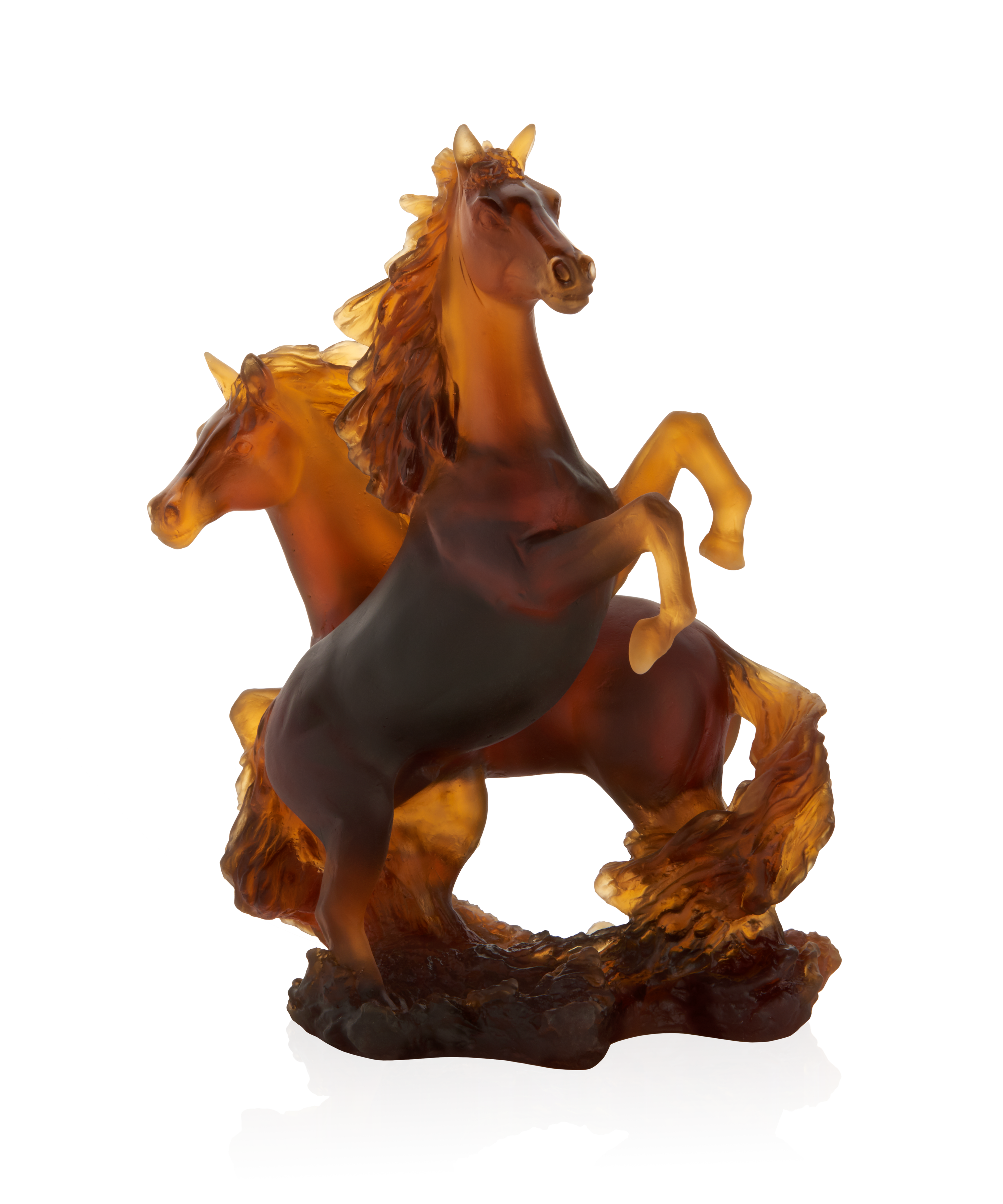 daum-univers-animalier-cavalcade-sculpture-deux-chevaux-cristal image 1