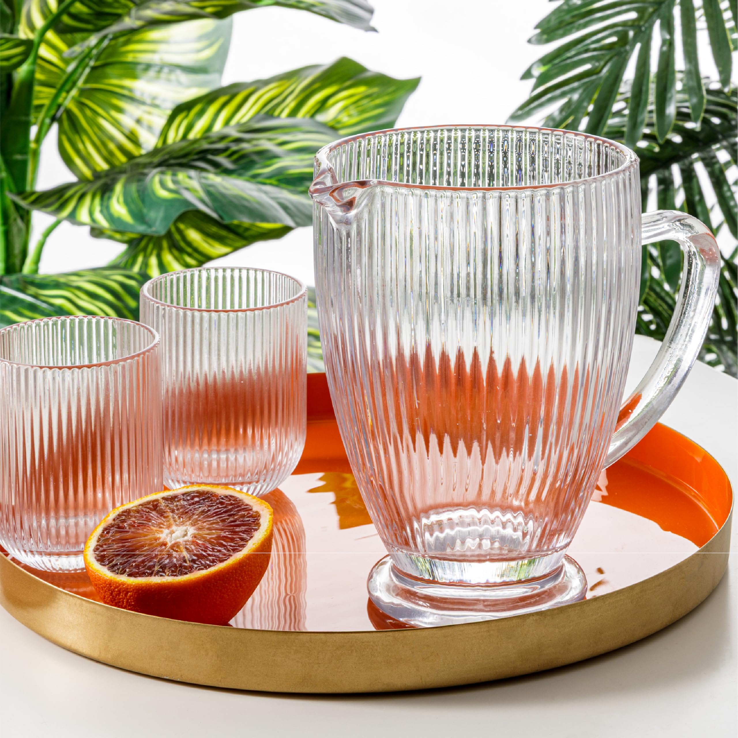baroni-home-cucina-carafe-verre-1l-relief-transparent image 6