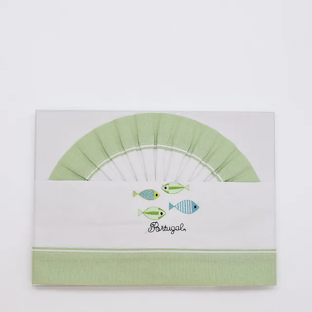 luisa-paix-o-linge-parure-lit-b-b-sardinhas-coton-vert-3-pi-ces image 1