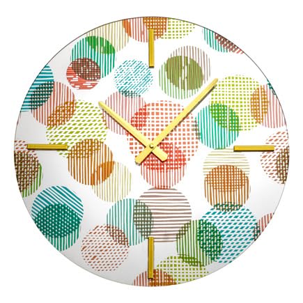baroni-home-orologi-horloge-murale-verre-pois-43cm-dor-e image 1