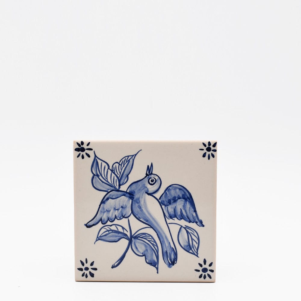 luisa-paix-o-azulejos-carreau-fa-ence-11x11-cm-oiseau-exotique-bleu image 1