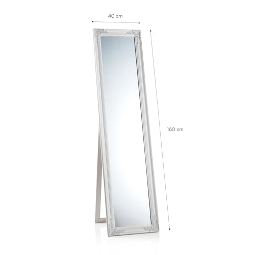 baroni-specchi-miroir-sur-pied-blanc-shabby-chic-160x50-cm image 8