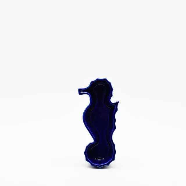 luisa-paix-o-vaisselle-portugaise-plat-hippocampe-bleu-18-cm-c-ramique image 1
