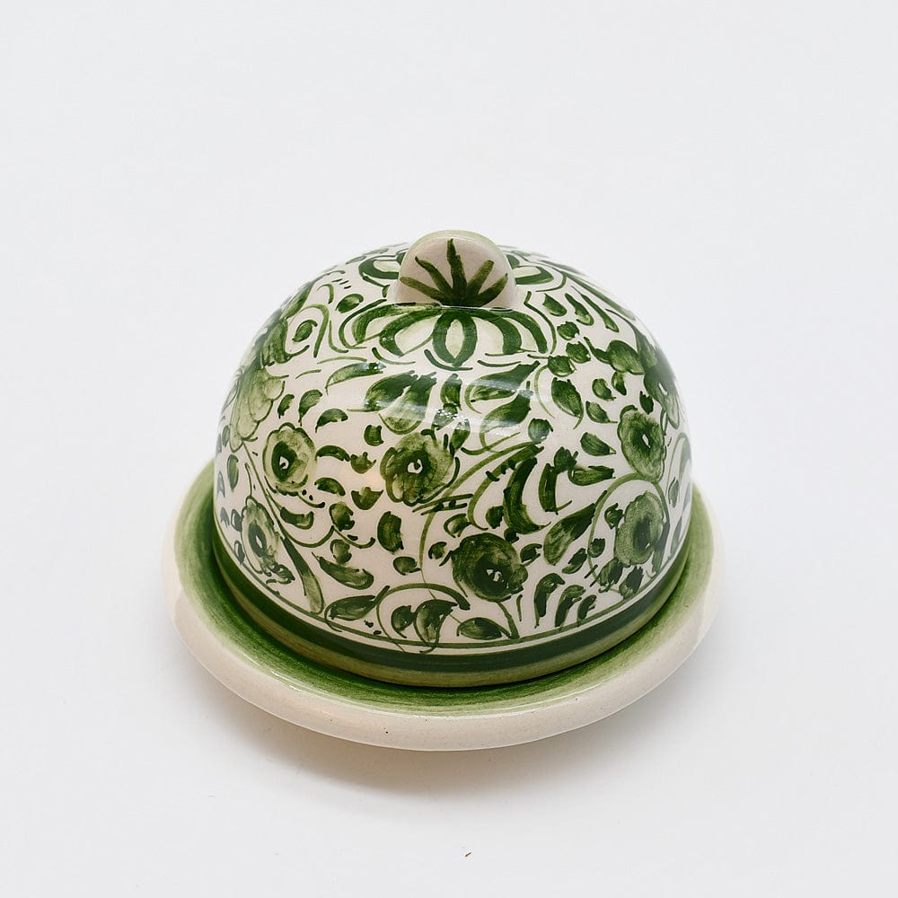 luisa-paix-o-vaisselle-portugaise-beurrier-coimbra-vert-9cm-peint-main image 3