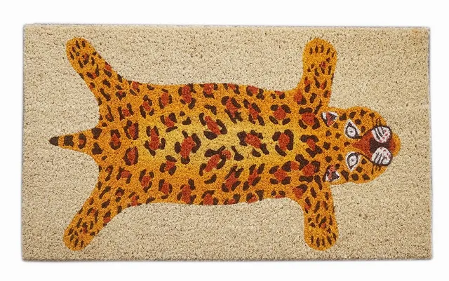 baroni-home-tessile-casa-paillasson-cuir-l-opard-70x40-cm-coco image 1