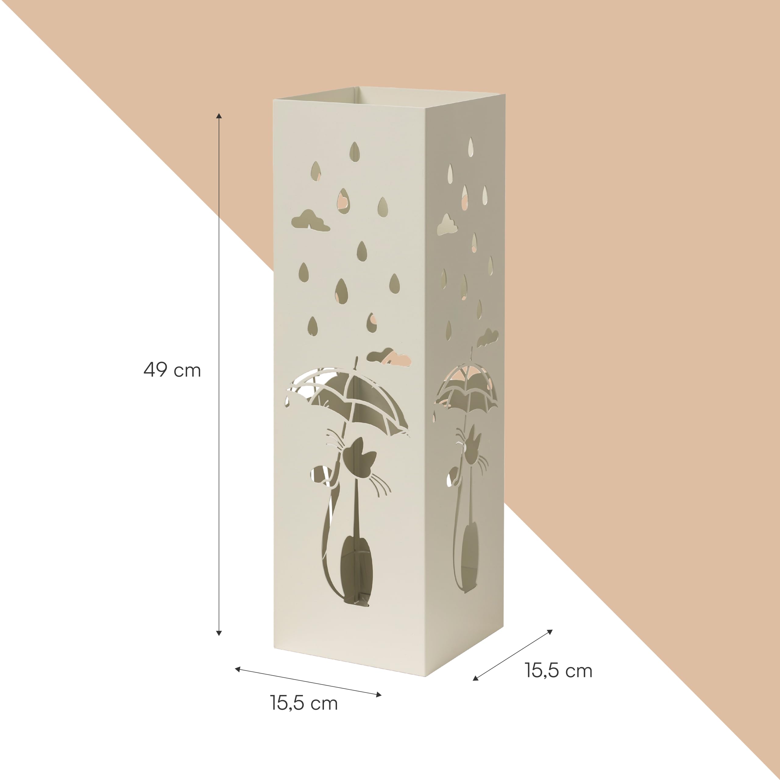 baroni-home-porte-parapluie-m-tal-blanc-carr-49-cm-chat image 3
