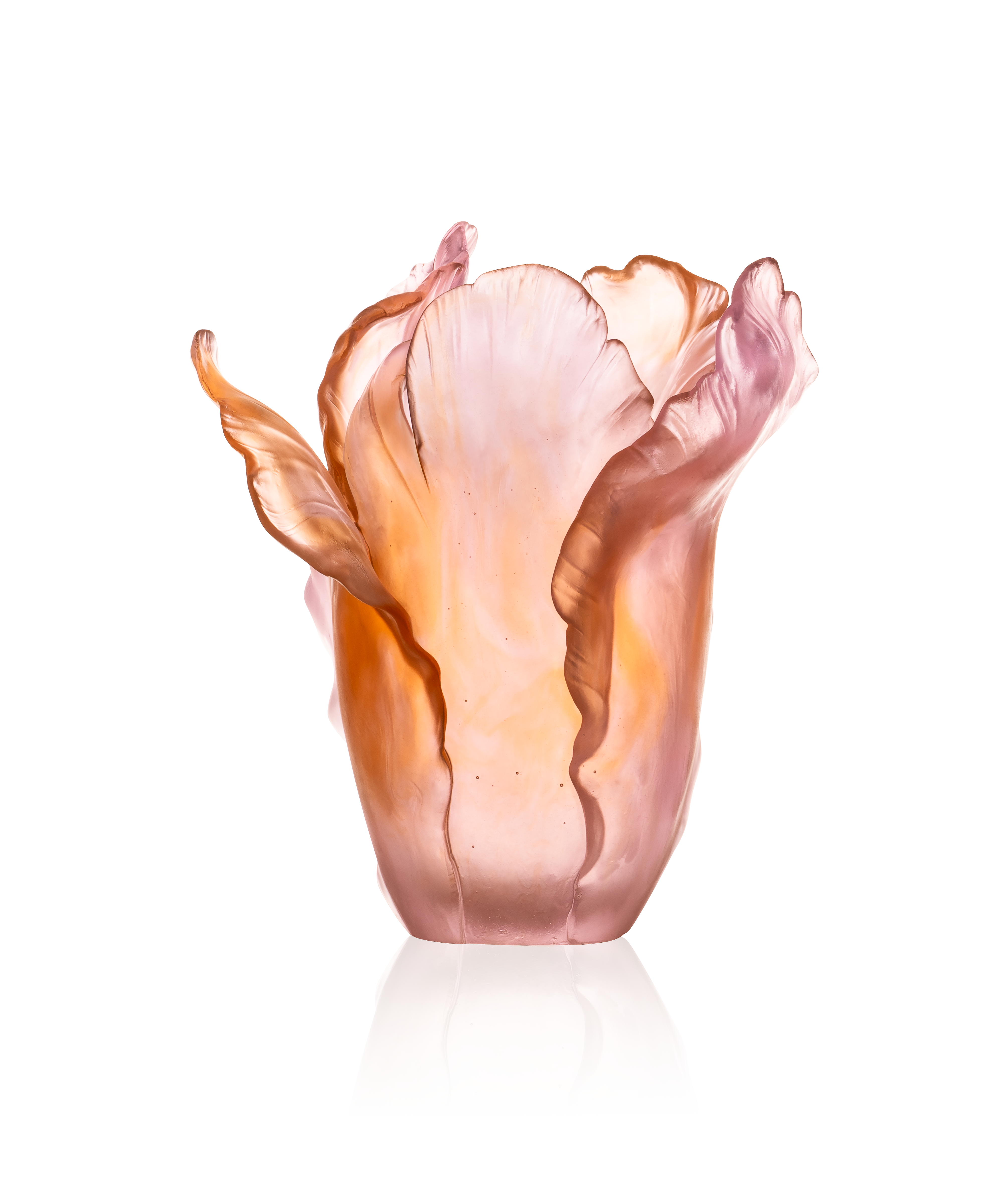daum-univers-v-g-tal-tulipe-vase-ambre-rose-grand-mod-le image 1